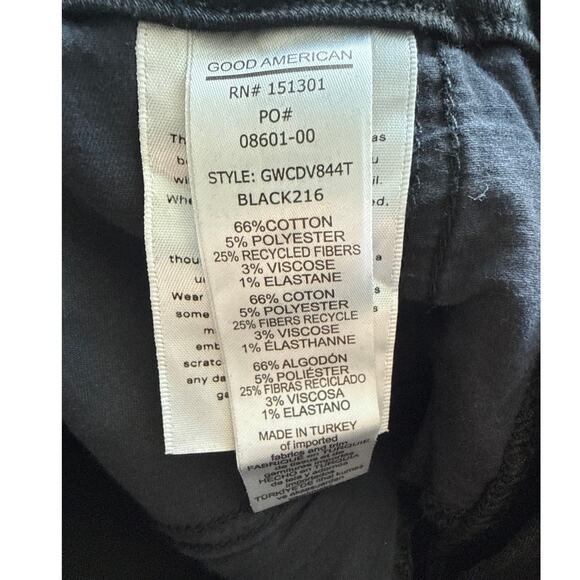 Good American Good Waist Ankle Deep V Yoke Jeans Black Size 8 - Picture 8 of 9